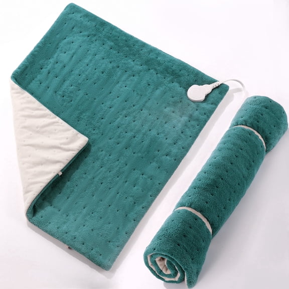 MaxKare 20''x 24''  Micro Plush Corded Electric Heating Pad for Cramps, 4 Heat Settings & Auto Shut-off for Back, Shoulder, Full Body Stress Relief-Green