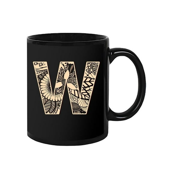 Floral Letter W Design Mug Unisex's -Image by Shutterstock