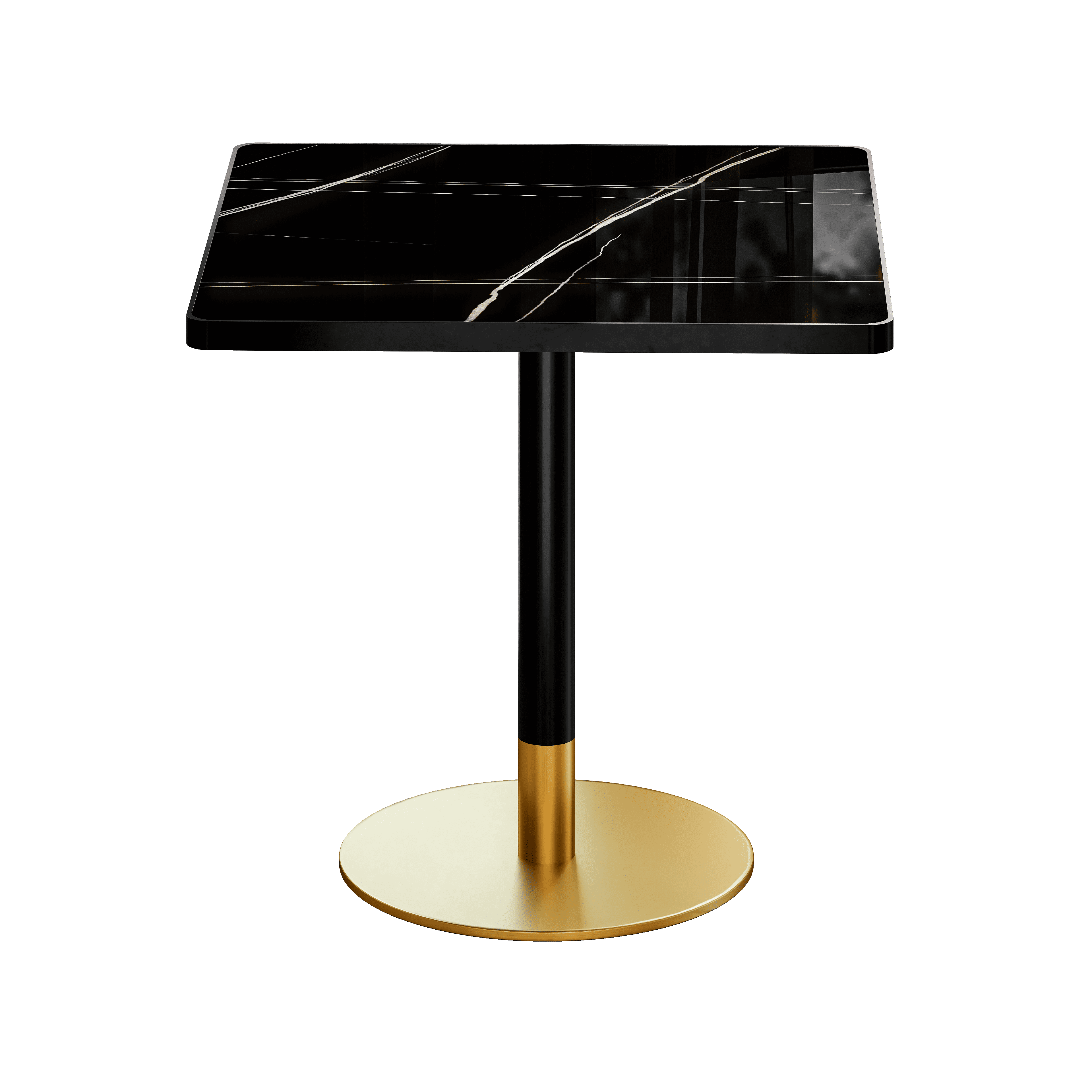 Square Modern Dining Table 31.5" Bistro Tulip Table with Faux Marble Top, White