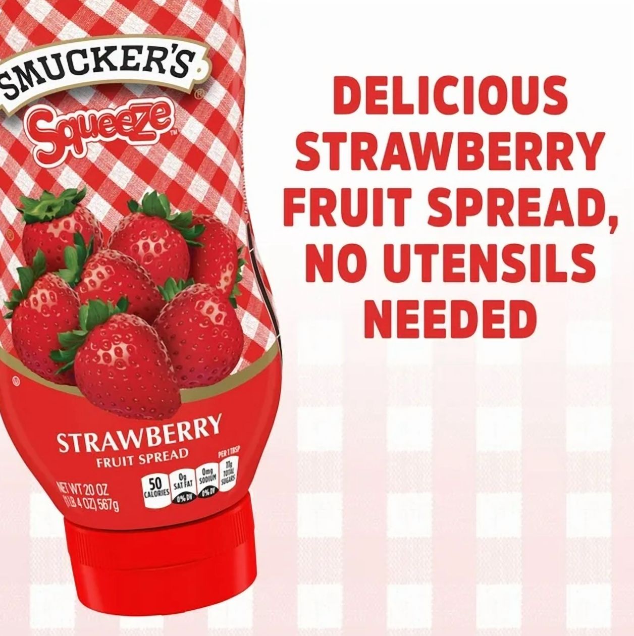 Smucker's Squeeze Strawberry Fruit Spread, 20 Ounces (Pack of 4)