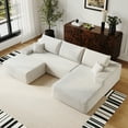 thumbnail image 2 of LiviNest 107" Sectional Sofa with Ottoman: Modular U Shaped Couch for Small Spaces - No Assembly Required Corduroy Fabric Modern Minimalist Design Living Room Furniture, 2 of 6