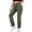 #01 Army Green 【Mix & Match: Stock Up on Your Favorite Colors】, variant on Women's Loose Fit Drawstring Work Pants with Zipper Pockets, Mid Waisted Functional Utility Casual Trousers, Lightweight Polyester Travel Hiking Outdoor Daily Wear Long | TruBelle,Army Green L