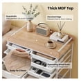 thumbnail image 5 of 10-Drawer Rolling Storage Cart, Storage Cart with Wooden , Lockable Wheels and Handles, Art Cart Supply Storage Organizer with Metal Frame for Home Office Classroom, White, 5 of 8