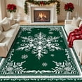 thumbnail image 3 of BLEUM CADE Christmas Snowflake Area Rugs 8'x10' for Living Room, Washable Rugs for Bedroom Dinning Room,Ultra Soft Non Slip Durable Large Carpet Christmas Decorations,Green, 3 of 8