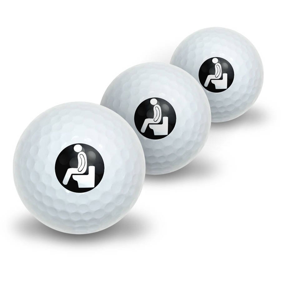 Pooping Toilet Novelty Golf Balls, 3pk