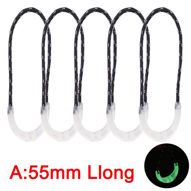 Tiradores de cremallera autoluminosos, extensor de cable, cabeza deslizante de PVC, Kit de reparación de bolsas, ropa, cuerda de cremallera, suministros de costura, 5/1 piezas