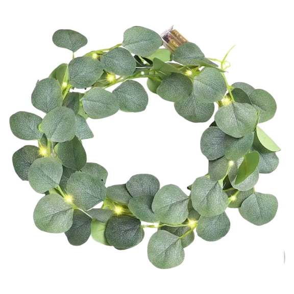 16.5ft Fairy Lights with Green Leaf Garland, Battery Operated,50 LED Artificial Garland Plant Vine Light Perfect for Bedroom, ,Wall, Garden, Wedding, Party Centerpiece,Decor (Warm White)