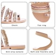 thumbnail image 3 of Shoe'N Tale Women Toe Ring Gladiator Flat Sandals Elegant Strappy Flip Flops Casual Comfortable Beach Shoes, 3 of 4