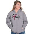 thumbnail image 5 of Hope Breast Cancer Awareness Ribbon Zip Hoodie Sweatshirt Women Brisco Brands X, 5 of 6