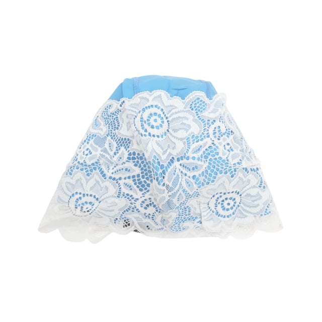 Gorro de Natación de Encaje Transpirable 1 Pc Azul Lago