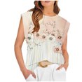thumbnail image 2 of Runfenguu Dressy Tank Tops For Women Womens Workout Tank Tops Women'S New Loose Casual Crew-Neck Pleated Print Fashion Vests Harnesses, 2 of 5