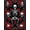 Black Red White, Pattern 3, variant on ODIKA Skull Purple Gothic Mirrored Skeleton Damask Border Door Vines for Dining Room, Large Office, Lounge, Non-Slip Chair-Friendly