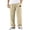 Khaki, variant on GrmtClth Mens Linen Straight Leg Pants Drawstring Elastic Waist Lightweight Breathable Casual Summer Trousers with Pockets Black L