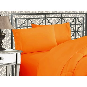 Elegant Comfort 4-PC Sheet , Full Vibrant Orange