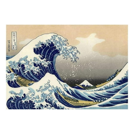 Hokusai Great Wave (wall26 The Great Wave off Kanagawa by Katsushika Hokusai - Peel and Stick Large Wall Mural, Removable Wallpaper, Home Decor - 100x144)