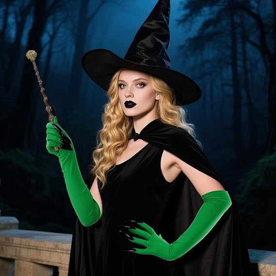 Halloween Claw Gloves with Long Fake Nails for Costume Parties and Stage Performances