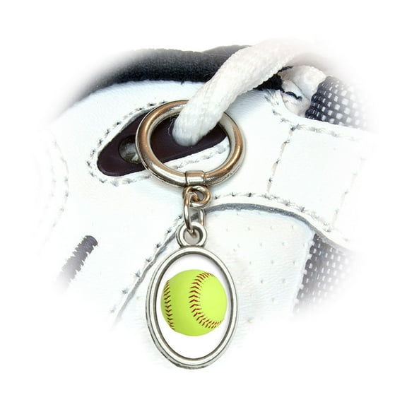 Softball Oval Shoe Charm