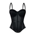 thumbnail image 2 of TARIENDY Corset Camisole for Women Mesh Padded Overbust Bustiers Top Going Out Boned Corsets Tops with Hooks Black 36B/80, 2 of 6