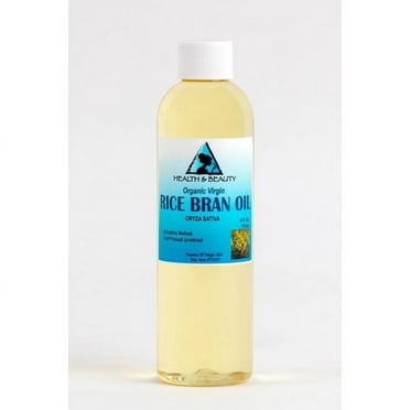 Rice Bran Oil Unrefined Organic Carrier Cold Pressed Virgin Raw Pure by H&B OILS CENTER 4 OZ
