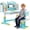 Teal, variant on Kids Desk and Chair Set for Ages 3–12, Height Adjustable Study Desk with Storage Drawer & Castle Backboard, Ergonomic Kids Writing Table with Widened Desktop for Boys Girls (Teal)