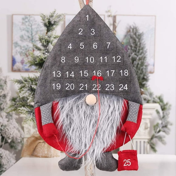 Christmas Advent Calendar, Swedish Tomte Santa Gnome Countdown Calendar Felt Fab