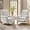 Stripe, variant on Farmhouse Push-Back Recliner with Rolled Armrests Solid Wood Linen Rustic Home Living Room Lounge Chair