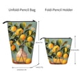 thumbnail image 2 of Lsque Retro Warm Lemon Flower Pattern Telescopic Pencil Bag Pen Holder Stationery Case, Stand-up Retractable Transformer Bag Organizer, 2 of 6