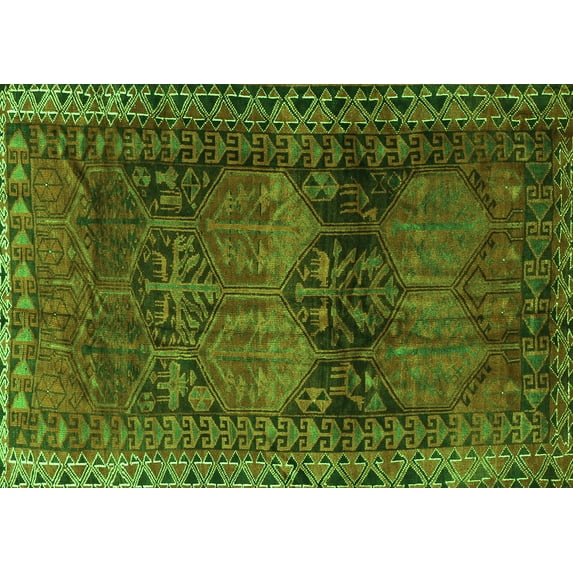 Ahgly Company Indoor Rectangle Persian Green Traditional Area Rugs, 3' x 5'