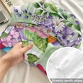 thumbnail image 4 of Cal.King Size Fitted Sheet Set - Blue Purple Gnomes 3 Piece Bedding Sets 16" Deep Pocket Fitted Sheet with 2 Pillowcases, Spring Hydrangea Flower Leaf Green Plaid Brushed Microfiber Hotel Bed Sheets, 4 of 9