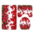 thumbnail image 3 of 4pcs Set Happy Shower Bathroom Shower Curtains Set Valentine's Day Romantic Rose Carpet Floor Mat 3D Digital Set, 3 of 8