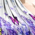 thumbnail image 3 of White Purple Butterfly Flower Pattern Blanket,Comfortable Soft Flannel Throw Blanket,All Season,Warm Lightweight Blankets for Sofa Bed Couch Living Room Chair,30"x40", 3 of 4