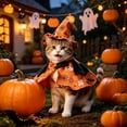 thumbnail image 5 of Aoznliie Dog Clothes Set, Halloween Pet Cloak with Hat for Party Apparel, 5x3 inch Adjustable Costume for Cats Dogs, Orange S, 5 of 7