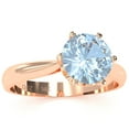 thumbnail image 2 of Crown Setting Aquamarine Engagement Ring In 14k Rose Gold, 2 of 6