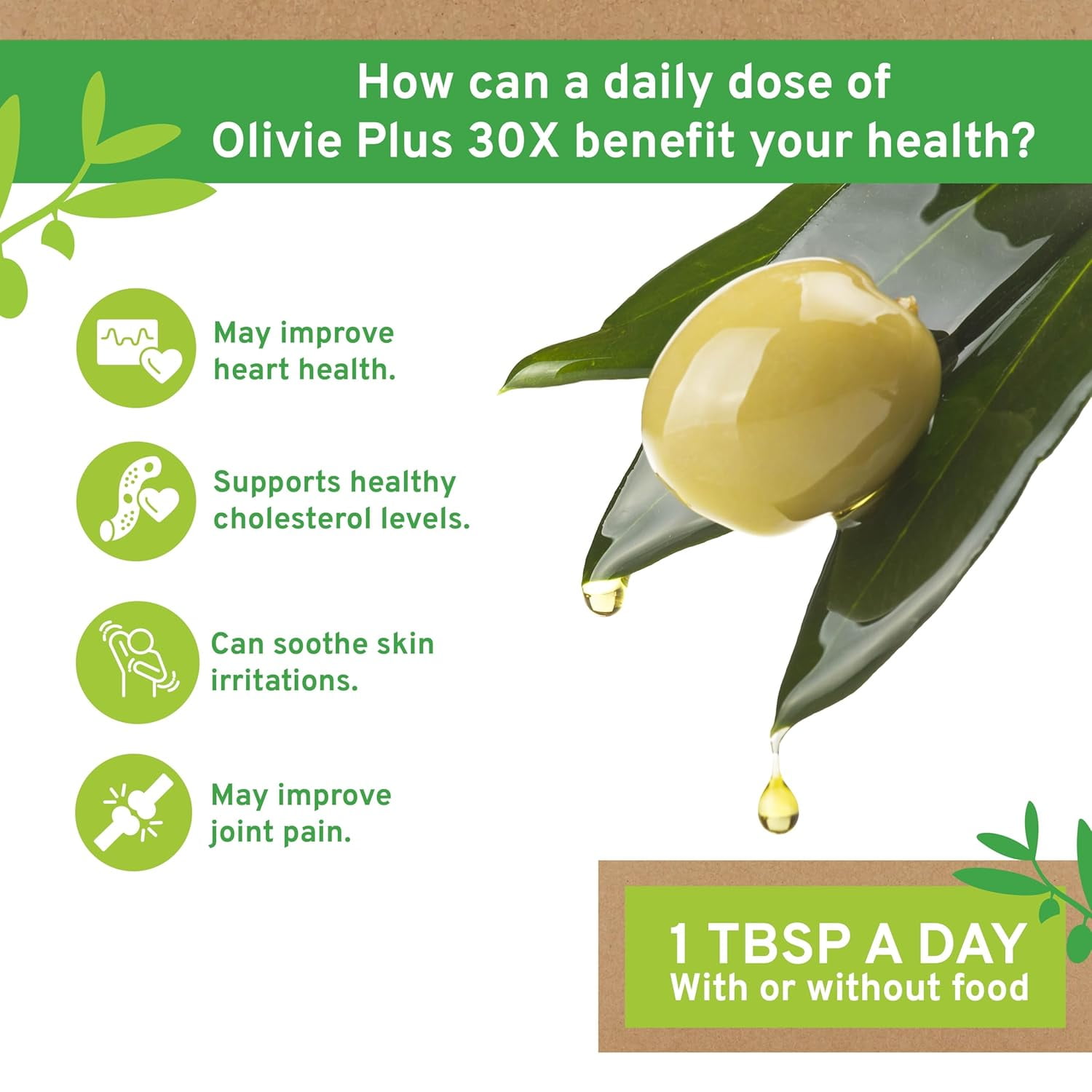 Organic High Polyphenol Rich Extra Virgin Olive Oil OLIVIE PLUS 30X | Moroccan Desert Olive Oil | EVOO | Organic, Kosher | 250 ml Glass Bottle