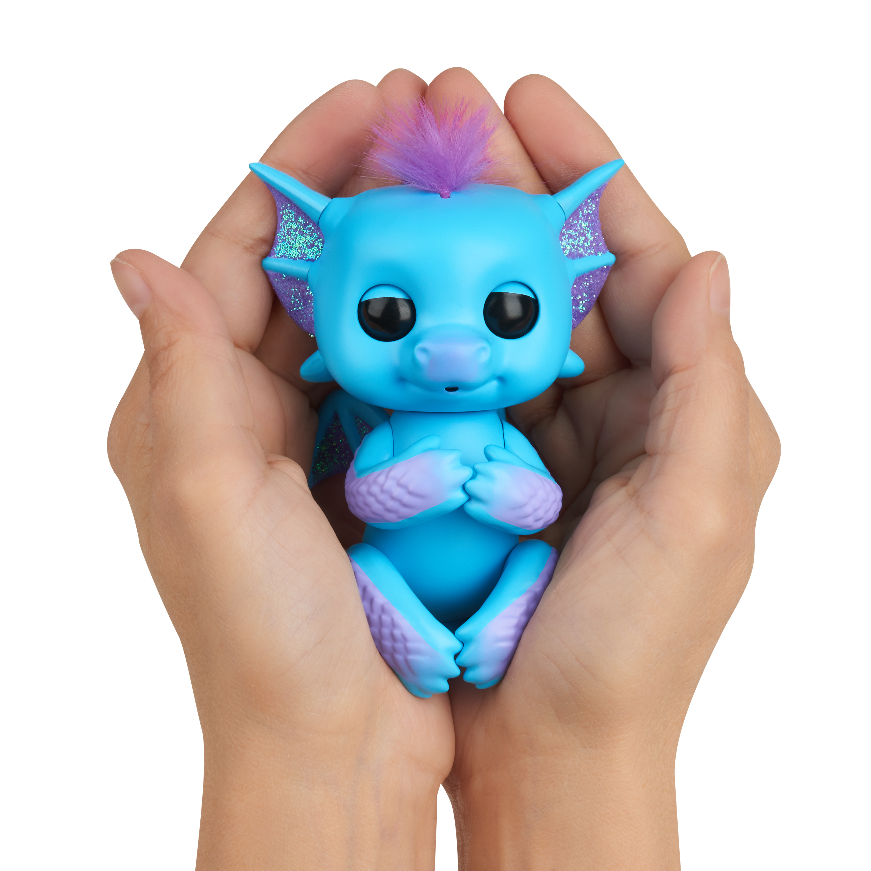 Fingerlings - Glitter Dragon - Tara (Blue with Purple) - Interactive Baby Collectible Pet - By WowWee - image 3 of 9