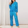 thumbnail image 2 of Wukai Winter With Snowflakes Print Women's Pajama Set,PJ Set,Lounge Sets For Women Soft Long Sleeve Sleepwear Comfort and Style-X-Large, 2 of 7