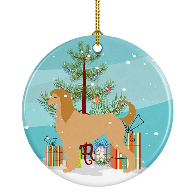 Carolines Treasures BB2924CO1 Afghan Hound Merry Christmas Tree Ceramic Ornament