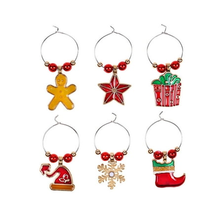

Wine Glass Charms Christmas Themed Wine Glass Markers Tags Identification Wine Charms for Stem Glasses