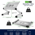 thumbnail image 6 of Adjustable Laptop Cooling Stand with Dual Fans & USB Ports – WorkEZ Executive Foldable Aluminum Laptop Desk for Bed, Couch & Office, Ergonomic Riser for Laptops up to 17”, 6 of 10