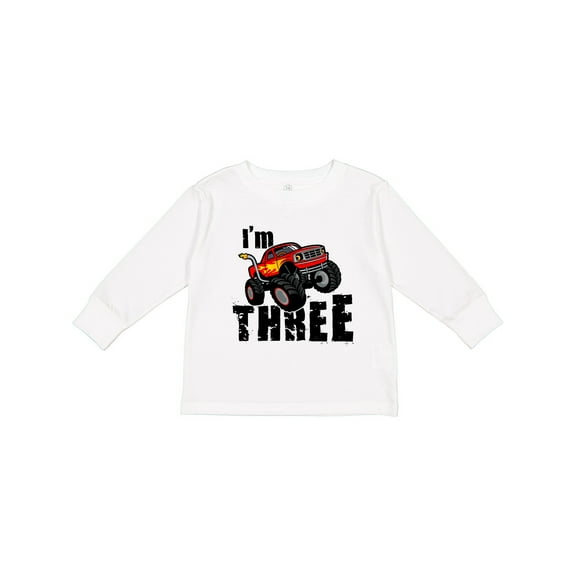 Inktastic Monster Truck 3rd Birthday Boys or Girls Long Sleeve Toddler T-Shirt