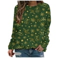 thumbnail image 2 of Sweatshirt de Noël pour Femmes 2023 Mode Imprimé Manches Confortable Respirant Col Rond en Solde, 2 of 5