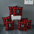 thumbnail image 3 of KCEHTA Christmas Pillow Covers 18x18 inch Red and Black Buffalo Check Plaid Throw Pillow Covers Initial Pillow Covers Letter A Farmhouse Decorative Pillowcases for Couch Sofa Bed Home Decor, 3 of 6