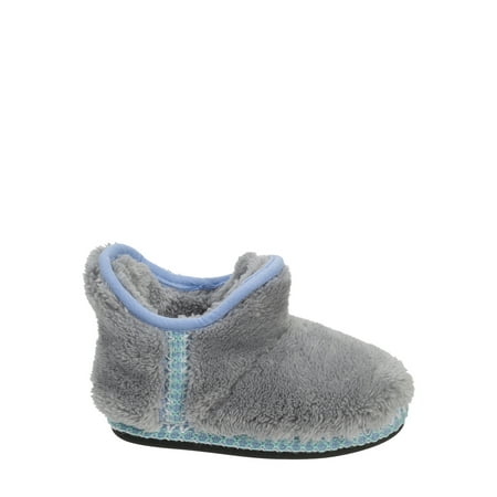 DF by Dearfoams Girls' Pile Bootie with Trim Slippers