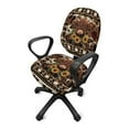 thumbnail image 2 of SCRAWLGOD 2 Pieces Non-Slip Computer Office Chair Cover Breathable Easy to Install Swivel Chair Cover Universal Anti-Dust Desk Chair Seat Protector,Highland Cow Print Sunflower American Tribal, 2 of 7