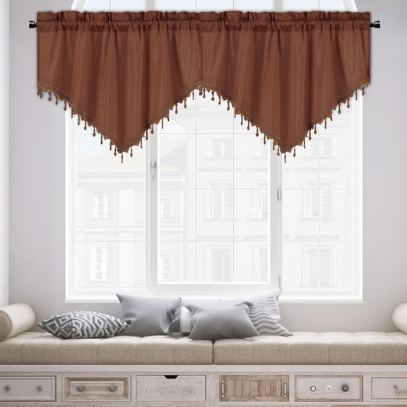 DcGZvy Valances for Windows Short Curtain Panel Elegant Valance for Kitchen, Living Room, Bedroom, Bathroom Blackout Window Valance Home Window Decoration