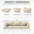 thumbnail image 2 of Kimunuk 8 Pcs Outdoor Cushion Covers for Patio Furniture, Washable Outdoor Cushion Slipcovers Replacement with Zipper for 3 Seat Rattan Sofa, Cream, 2 of 7