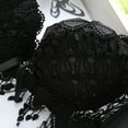 thumbnail image 4 of Wuffmeow Women Large Size Gather Bra Breathable Sexy Lace Solid Colos Bras, 4 of 6