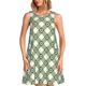 thumbnail image 1 of Balery Daisy Plaid Green Vestidos de verano para mujer con estampado: vestido holgado sin mangas, vestido playero informal y cómodo para días calurosos., 1 of 7