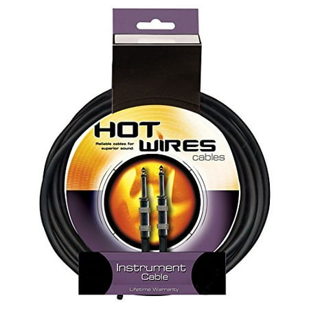 Hot Wires Guitar Instrument Cables - 10 Feet, Professional cables with 6mm 1/4 to 1/4 inch connectors By OnStage Ship from