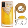 thumbnail image 6 of for Samsung Galaxy A03s Crossbody Strap Phone Case, Anti-Fall Pattern Clear Design Transparent Soft & Flexible TPU Drop and Shockproof Protective Cover with Adjustable Nylon Neck Strap, Draft Beer, 6 of 7